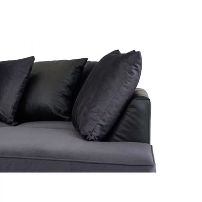 Dylan Velvet Corner Sofa - Dual Toned-Dark Grey
