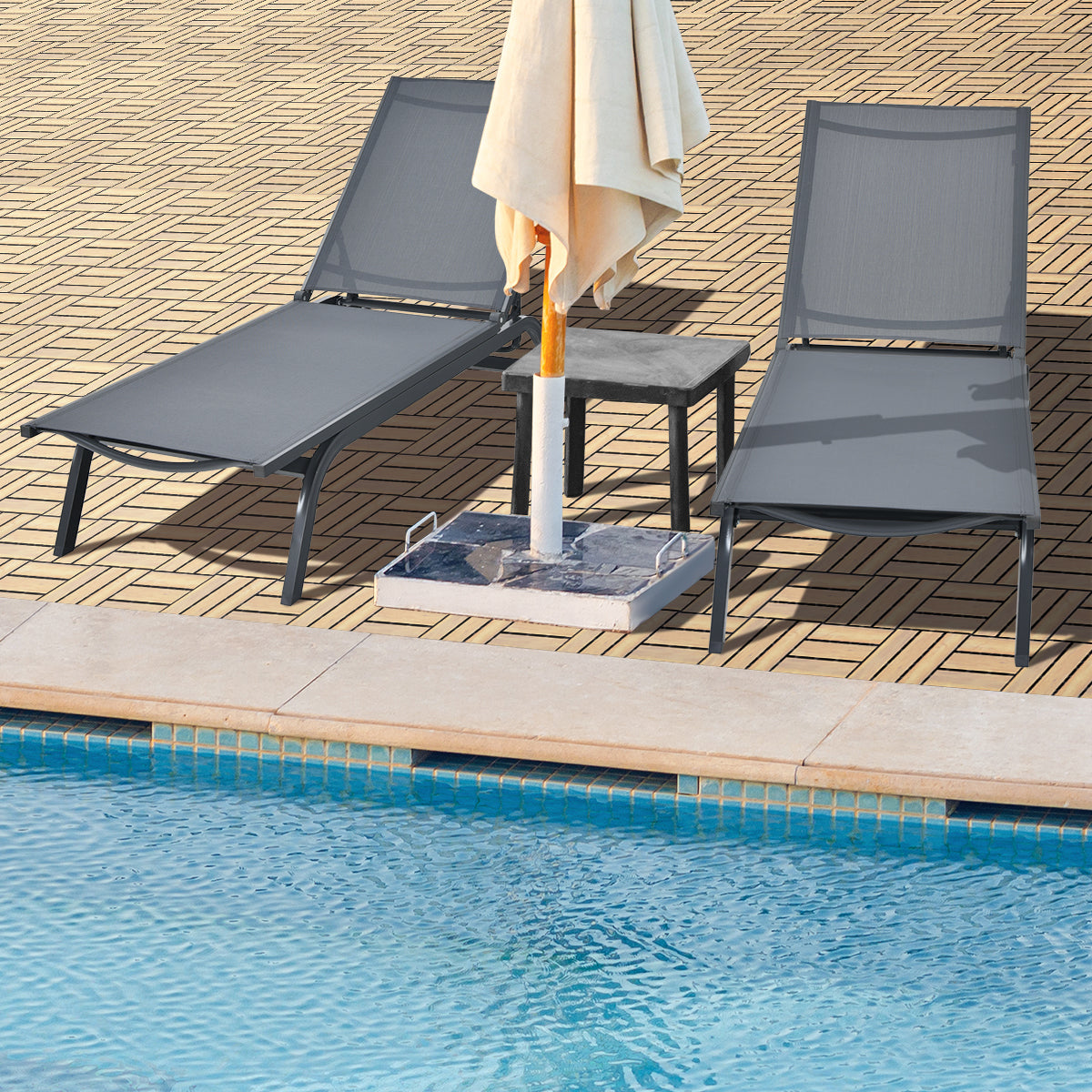 10 PCS Wood Tiles for Terrace and Balcony