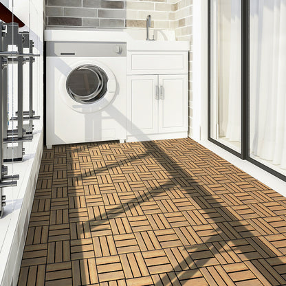10 PCS Wood Tiles for Terrace and Balcony