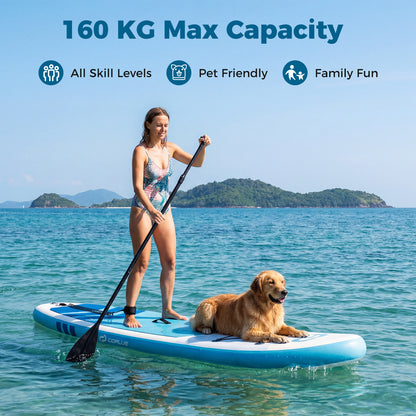 11' Wide Inflatable Stand Up Paddle Board-Blue