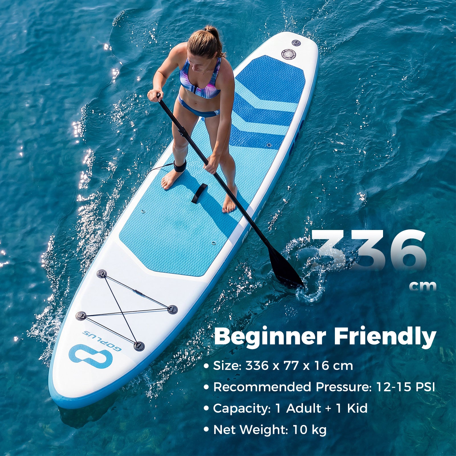 11' Wide Inflatable Stand Up Paddle Board-Blue