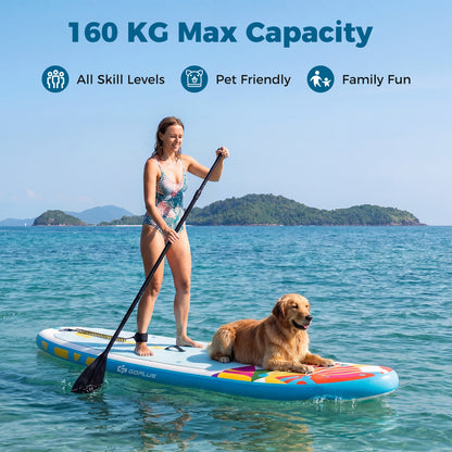 11' Wide Inflatable Stand Up Paddle Board-Multicolor