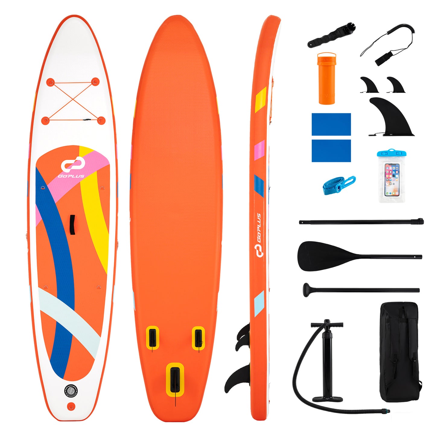 11' Wide Inflatable Stand Up Paddle Board-Orange