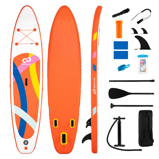 11' Wide Inflatable Stand Up Paddle Board-Orange