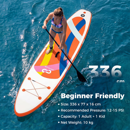 11' Wide Inflatable Stand Up Paddle Board-Orange