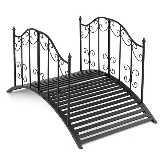 118 cm/101.5 cm Garden Metal Bridge with Dual Patterned Side Rails-M