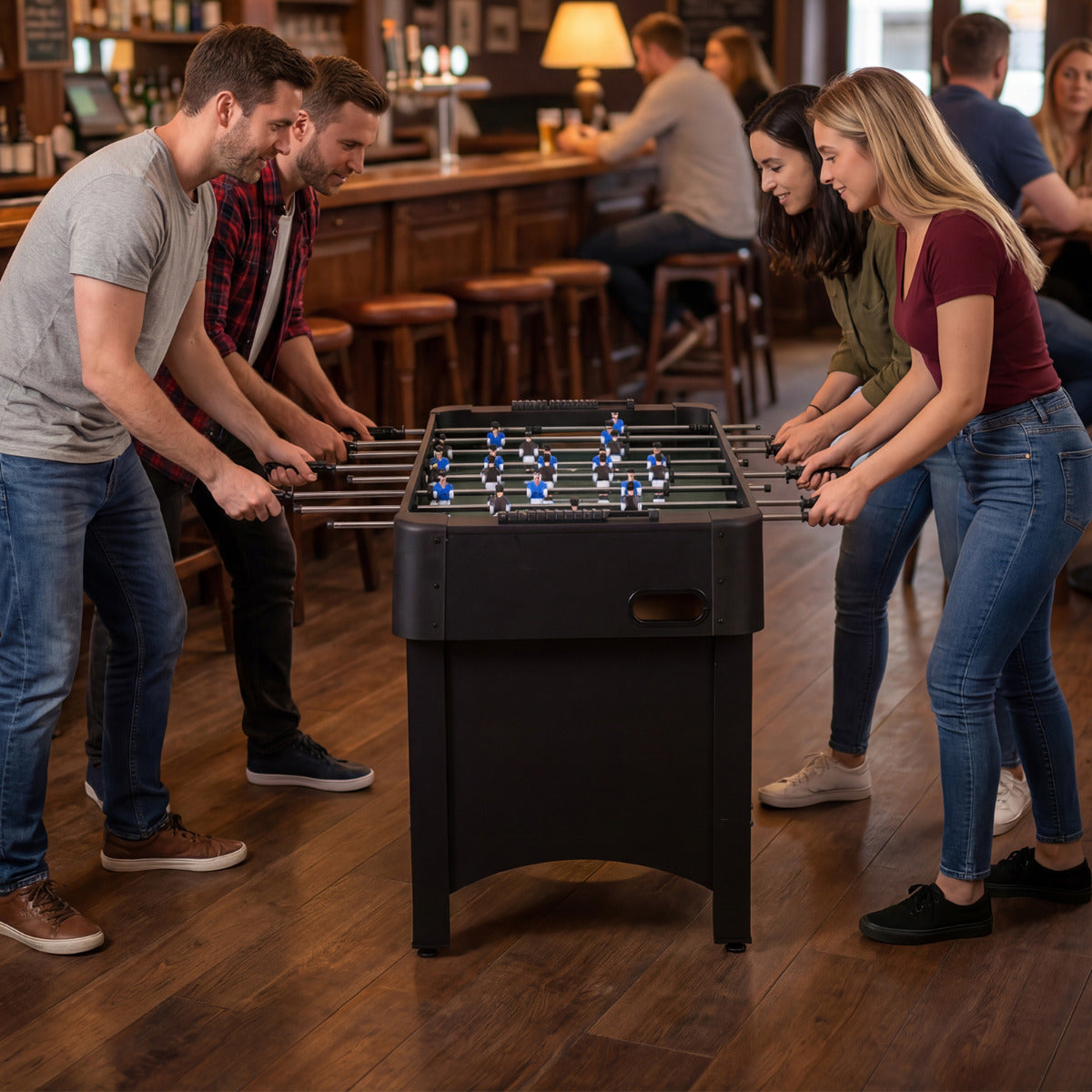 119 CM Competition Full Size Soccer Game Table with 22 Players-Black