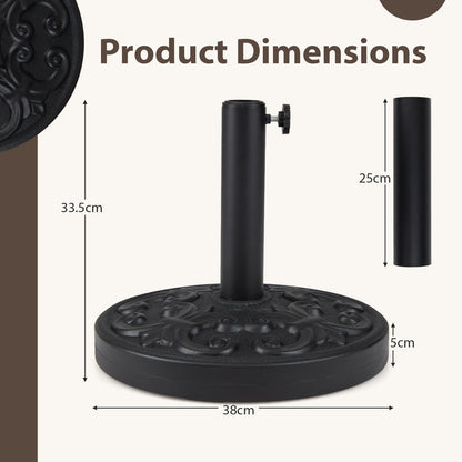 12 kg Heavy-duty Round Umbrella Stand with Adjustable Knob