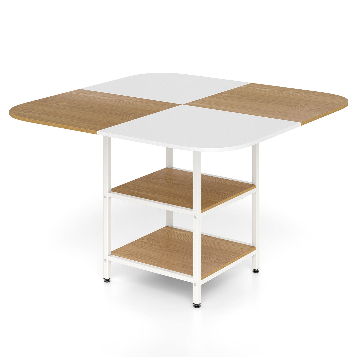 120 cm Modern Dining Table with Mix-colored Tabletop-Natural