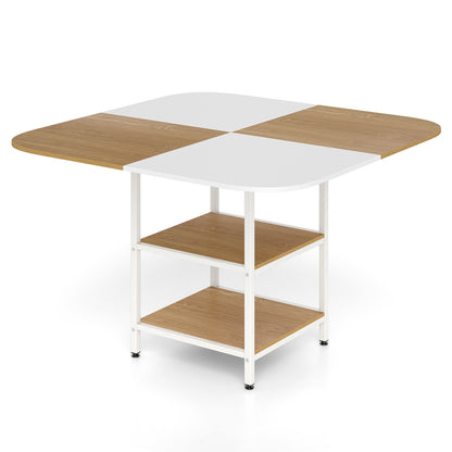 120 cm Modern Dining Table with Mix-colored Tabletop-Natural