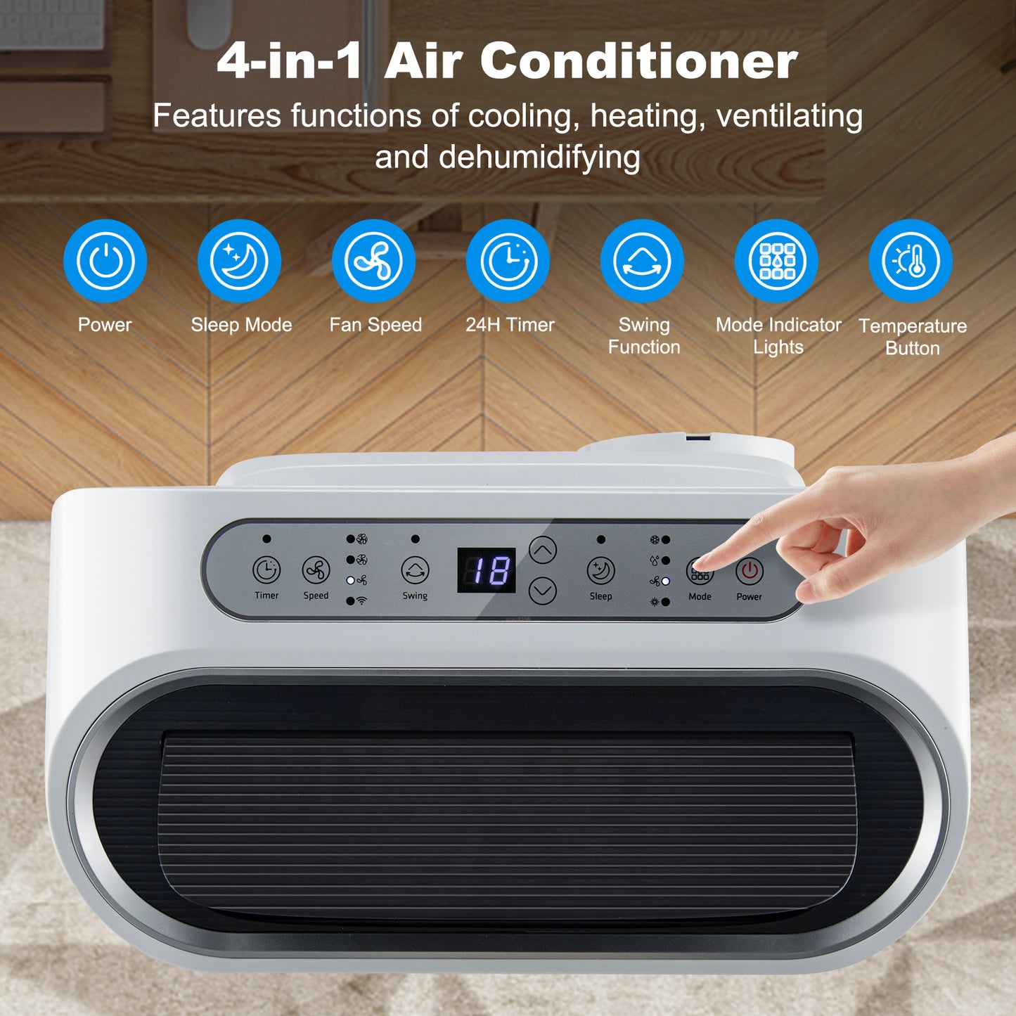 12000 BTU 4-in-1 Air Conditioner with Heat Function
