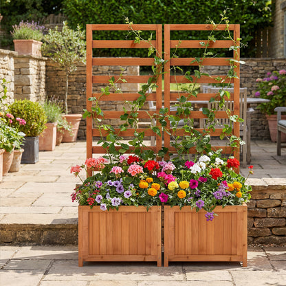 123 cm Tall Elevated Planter Box with Drainage Holes and Gaps-Orange