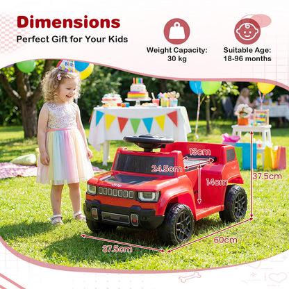 12V Kids Ride On Car Licensed Jeep Electric Vehicle with LED Lights for 18-96 Months-Red