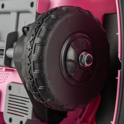 12V Kids Ride On Bumper Car with Dual Joysticks and 5 Light Effects-Pink