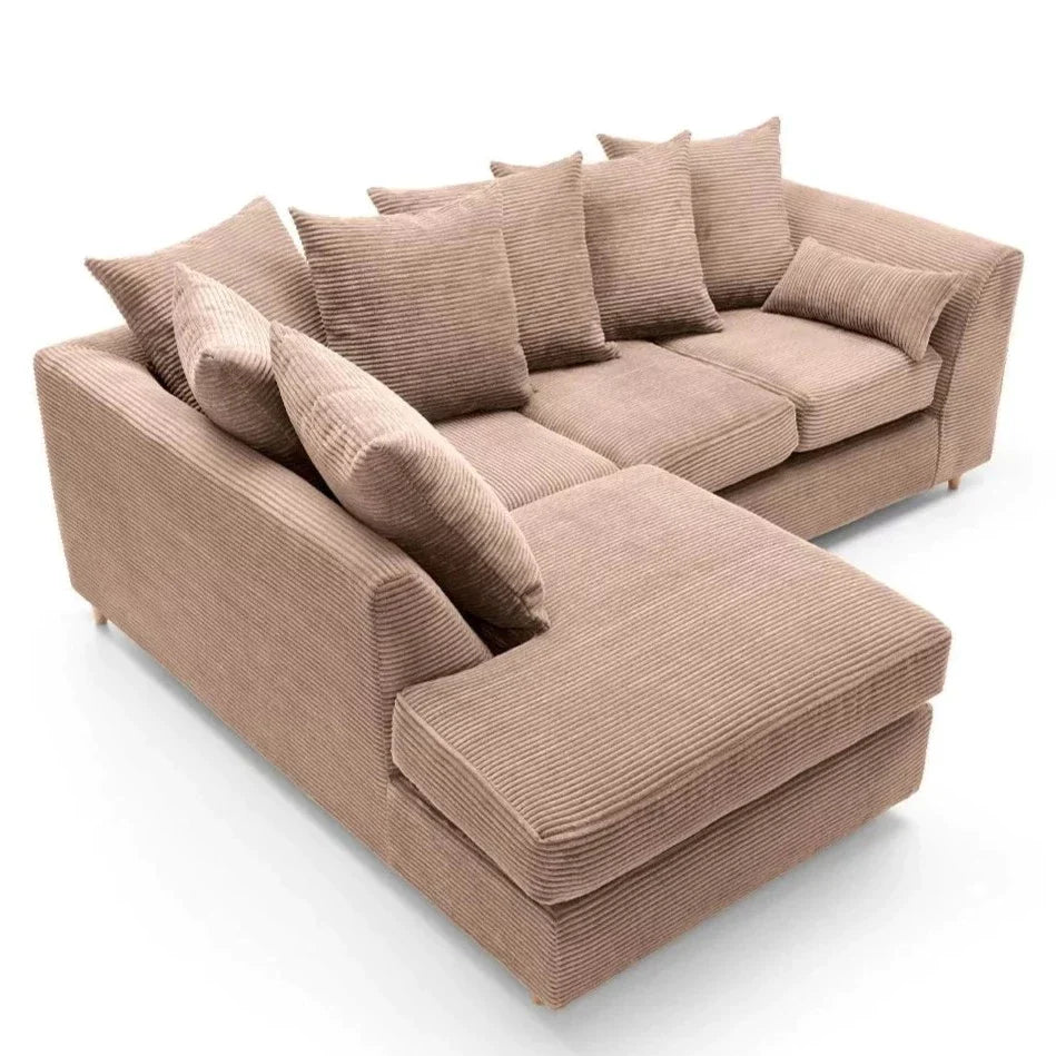 Jumbo Cord Grey Corner Sofa