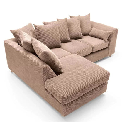 Jumbo Cord Grey Corner Sofa