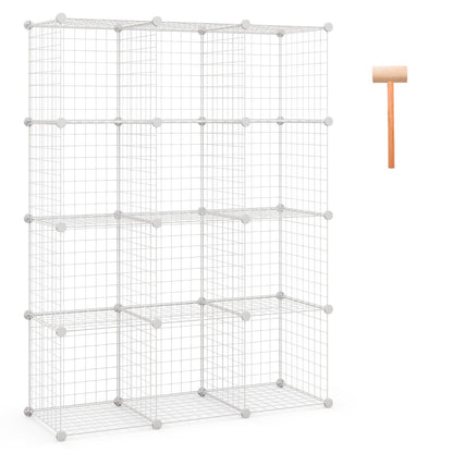 12 Wire Cube Storage Unit-White
