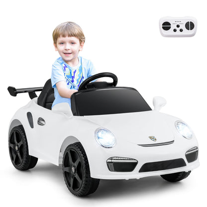 Licensed Porsche Electric Vehicle 12V Kids Ride on Car with Remote Control-White