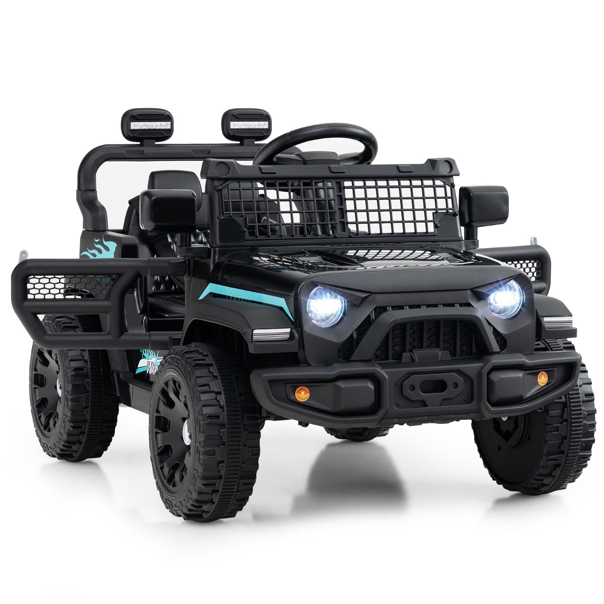 12V Kids Ride on Truck Car with Remote Control for Kid Over 3 Years Old-Black