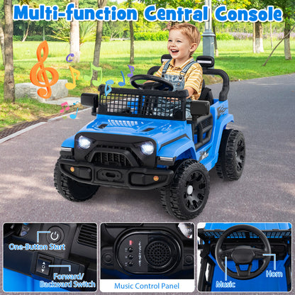 12V Kids Ride on Truck Car with Remote Control for Kid Over 3 Years Old-Navy
