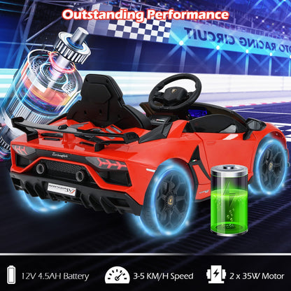 12V Licensed Lamborghini Kids Ride on Car with Remote Control-Red