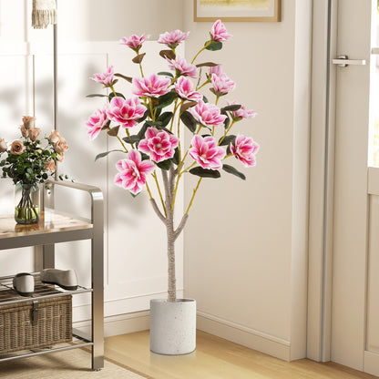 130CM Artificial Magnolia Tree Faux Wedding Flower Plant with Realistic Moss-1 Pack