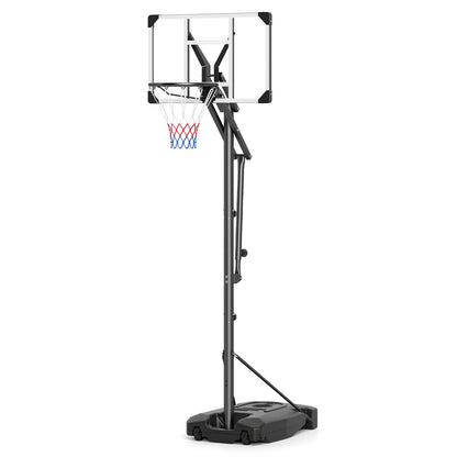131-263 cm Rim Height Adjustable Basketball Hoop with Shatterproof Backboard Wheels and Weight Bag for Teens