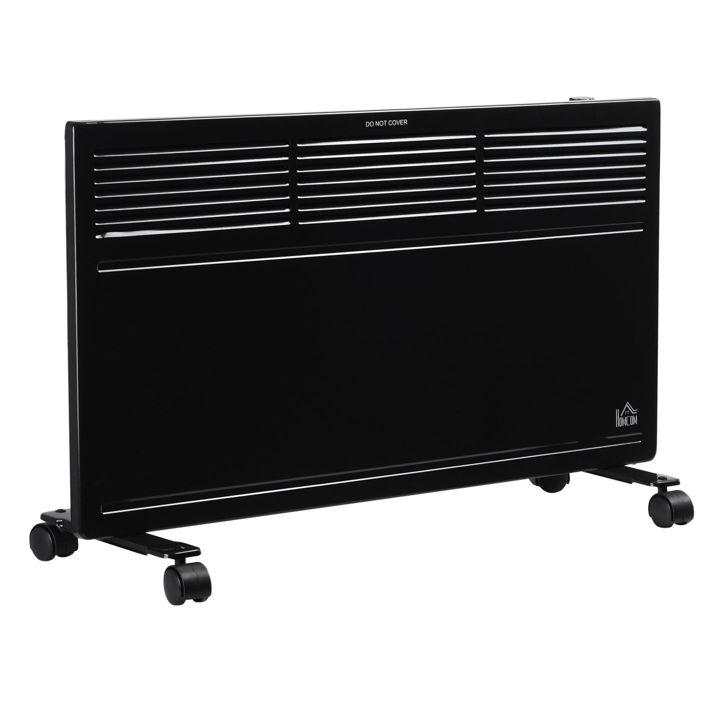 HOMCOM POWER Convector Radiator, Energy Saving Freestanding or Wall-mounted Heating with 2 Heat Settings Safety Cut-Off, Black