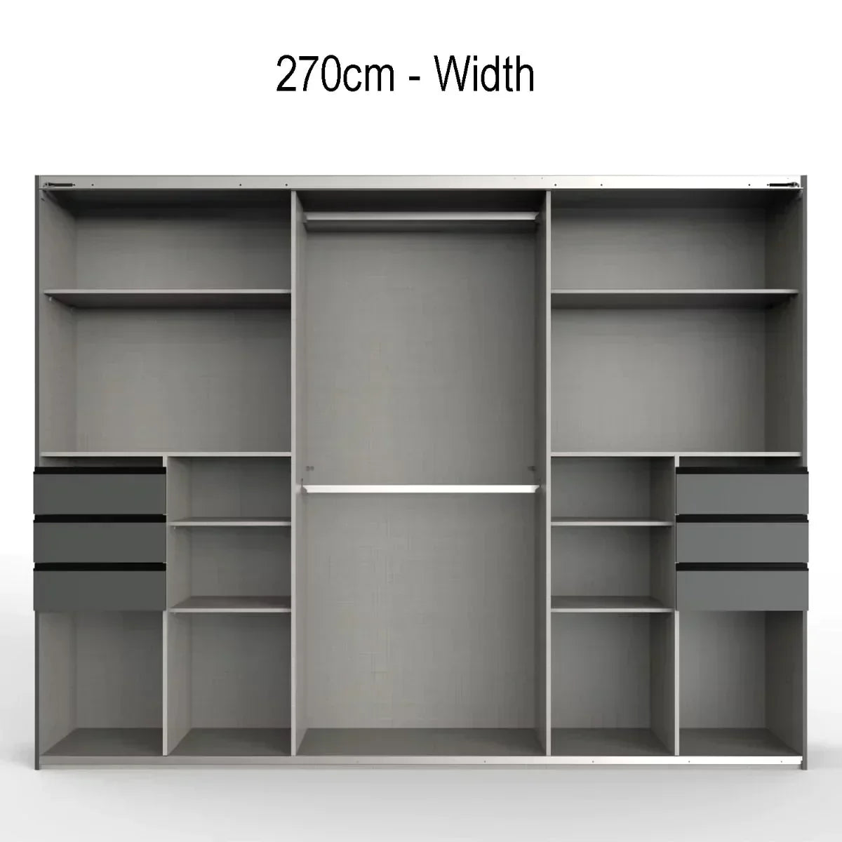Divac 3 Door Sliding Wardrobe with Mirror - Black