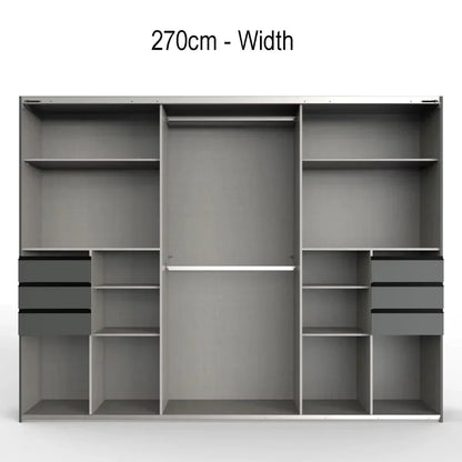 Divac 3 Door Sliding Wardrobe with Mirror - Black