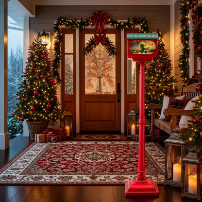 148 CM Musical Christmas Sound and Tap Activated Xmas Indoor Street Lamp-Red