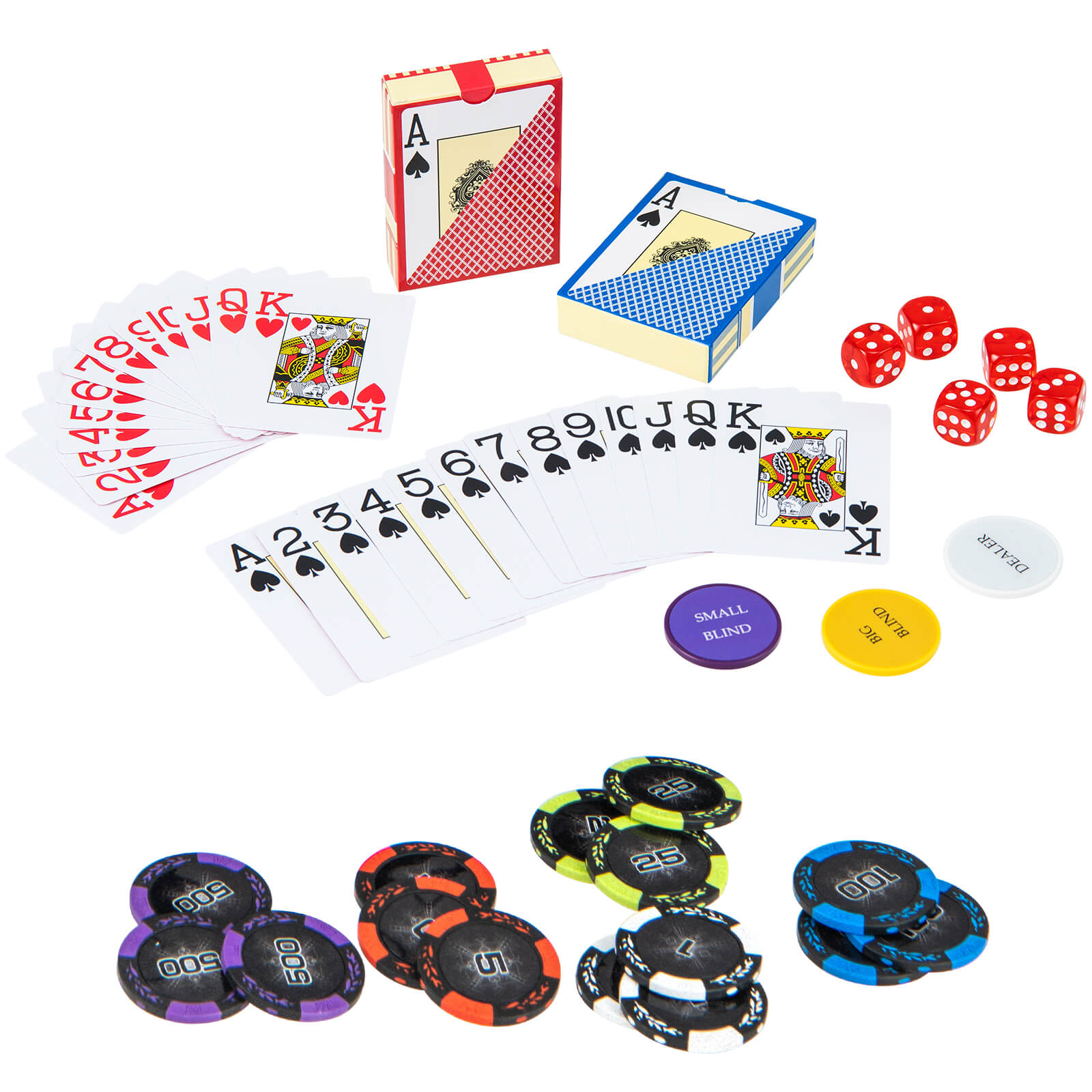 300 Pieces 14 Gram Texas Holdem Poker Chip Set with Dealer Buttons and Dice-Black