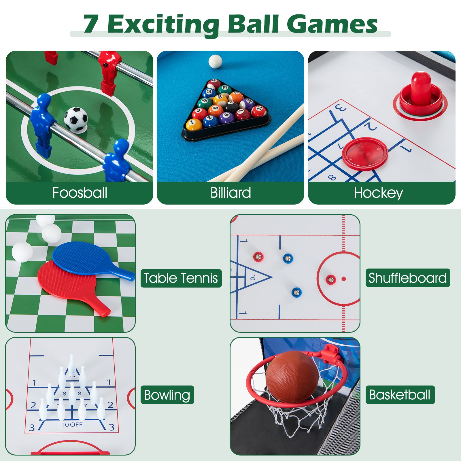 14-In-1 Game Table for Party Game Room Family Night