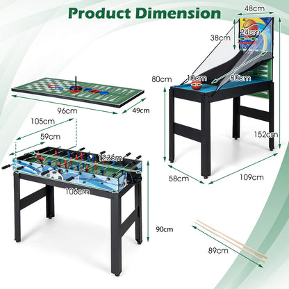 14-In-1 Game Table for Party Game Room Family Night