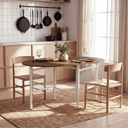 150 CM Folding Dining Table for 6-8 People with Metal Legs-Natural