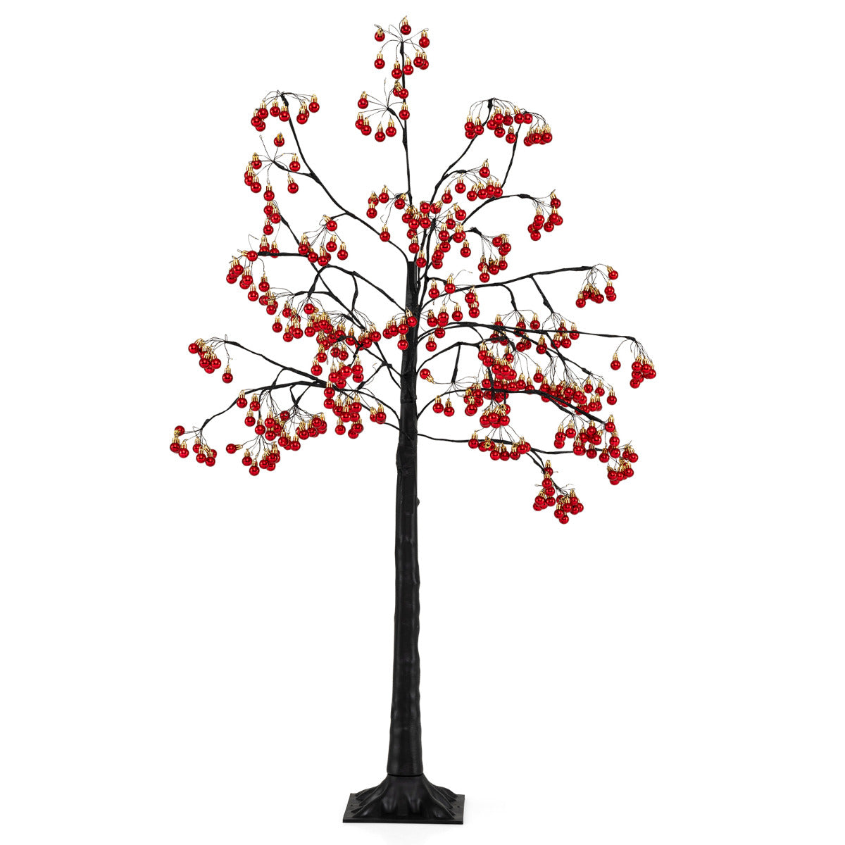 150 CM Christmas Decoration Tree Artificial Tree with Bendable Branches and 384 Red Balls