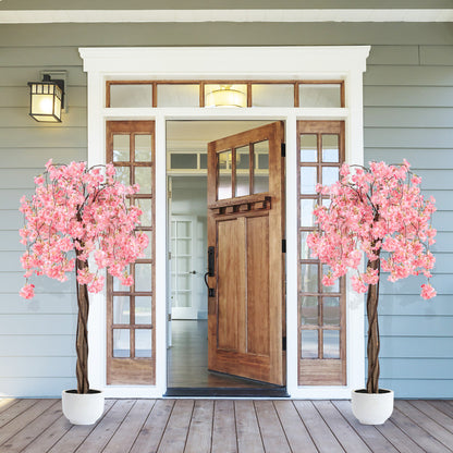 163CM Tall Artificial Cherry Blossom Tree with Flowers-Pink
