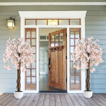 163CM Tall Artificial Cherry Blossom Tree with Flowers-White