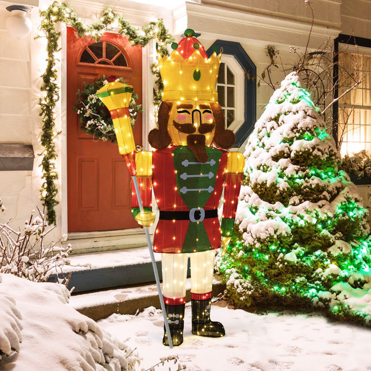 180 cm Lighted Nutcracker Pre-Lit Nutcracker with 236 LED Lights
