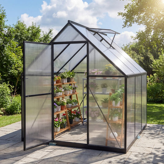 180 x 180CM Large Walk-in Aluminum Greenhouse-Transparent