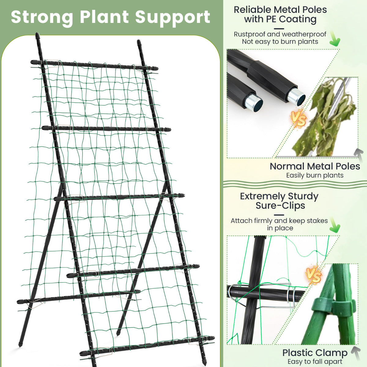 190cm x 80cm Cucumber Trellis for Raised Bed