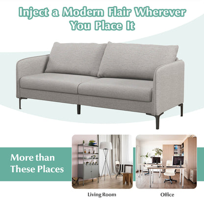 Modern Loveseat 3-Seater Upholstered Sofa with Washable Cushion Covers-Grey