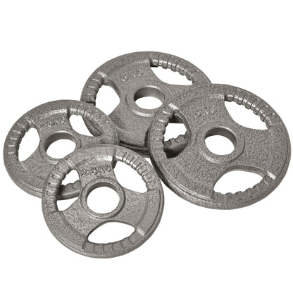 HOMCOM Set of 4 Weight Plate for 2 inch/5cm hole Dumbbell Handle Bar 15kg Dumbbell Plates Barbell Weight 2 x 5kg, 2 x 2.5kg