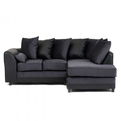 Dylan Velvet Corner Sofa - Dual Toned-Light Grey