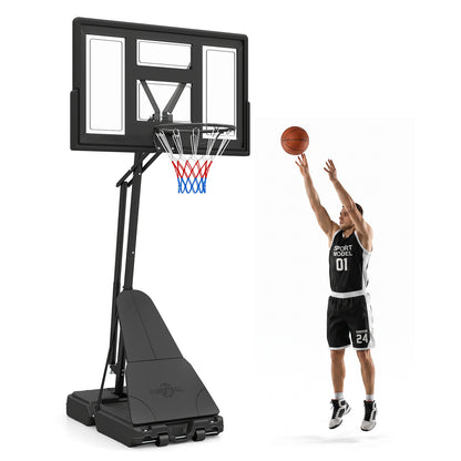 2.35-3.05M Outdoor Basketball Hoop Tool-Free Adjustable with PC Backboard