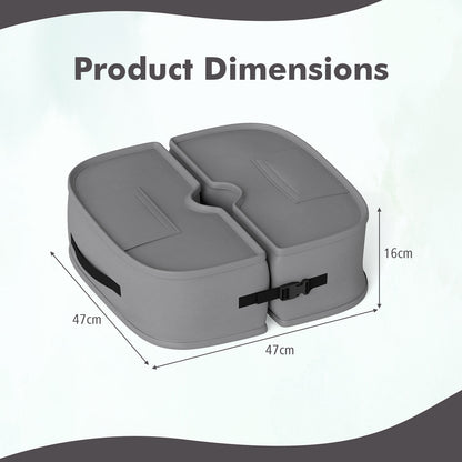 2-Pack 40 kg Umbrella Base Weight Sandbags-Grey