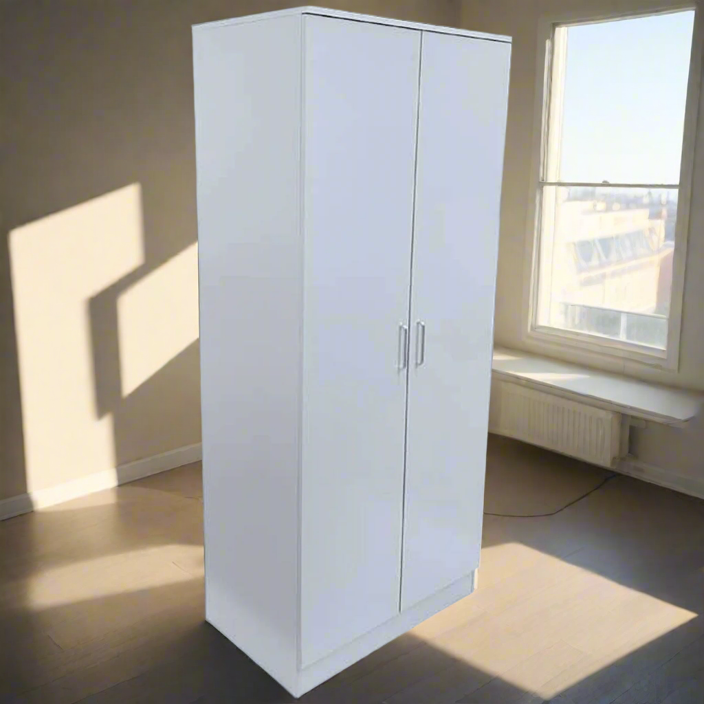 Wardrobe SLEEK 2 Door Wardrobe White 80cm