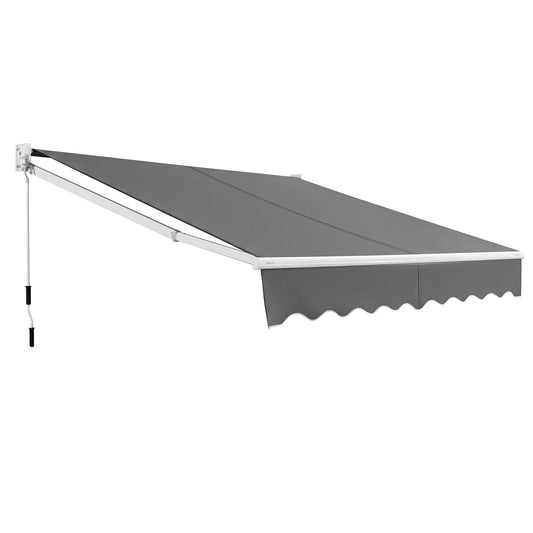 200 x 245cm Manual Retractable Awning with Adjustable Angle-Grey