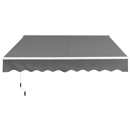 200 x 245cm Manual Retractable Awning with Adjustable Angle-Grey