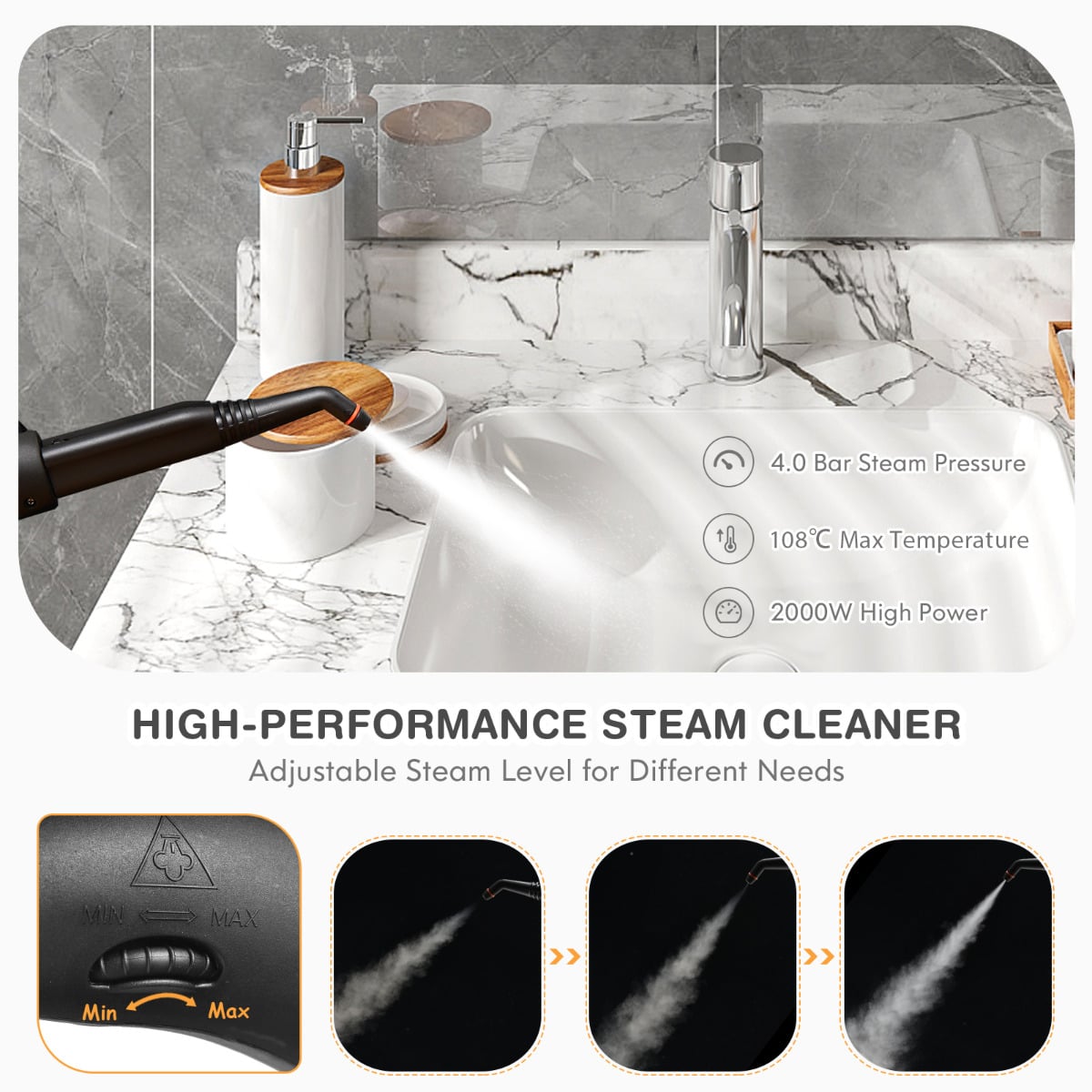 2000w Multi Purpose Steam Cleaning Mop-Yellow